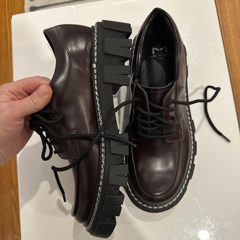 Marc Fisher | Leather Burgundy Chunky Oxford